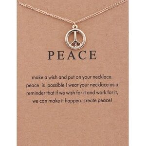 *KAMIKO* Gold Peace Sign Unique Pendant Fashion Necklace